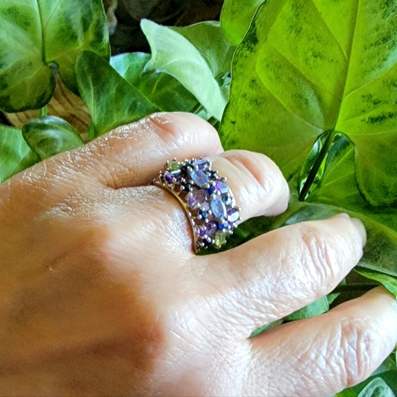 COPY - 🦚  SS Multi-Gemstone Ring - Picture 2 of 16